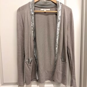 Lauren Conrad Silver Sequin Cardigan